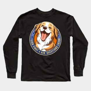 Lick First! Cane Corsi Dog Design Long Sleeve T-Shirt